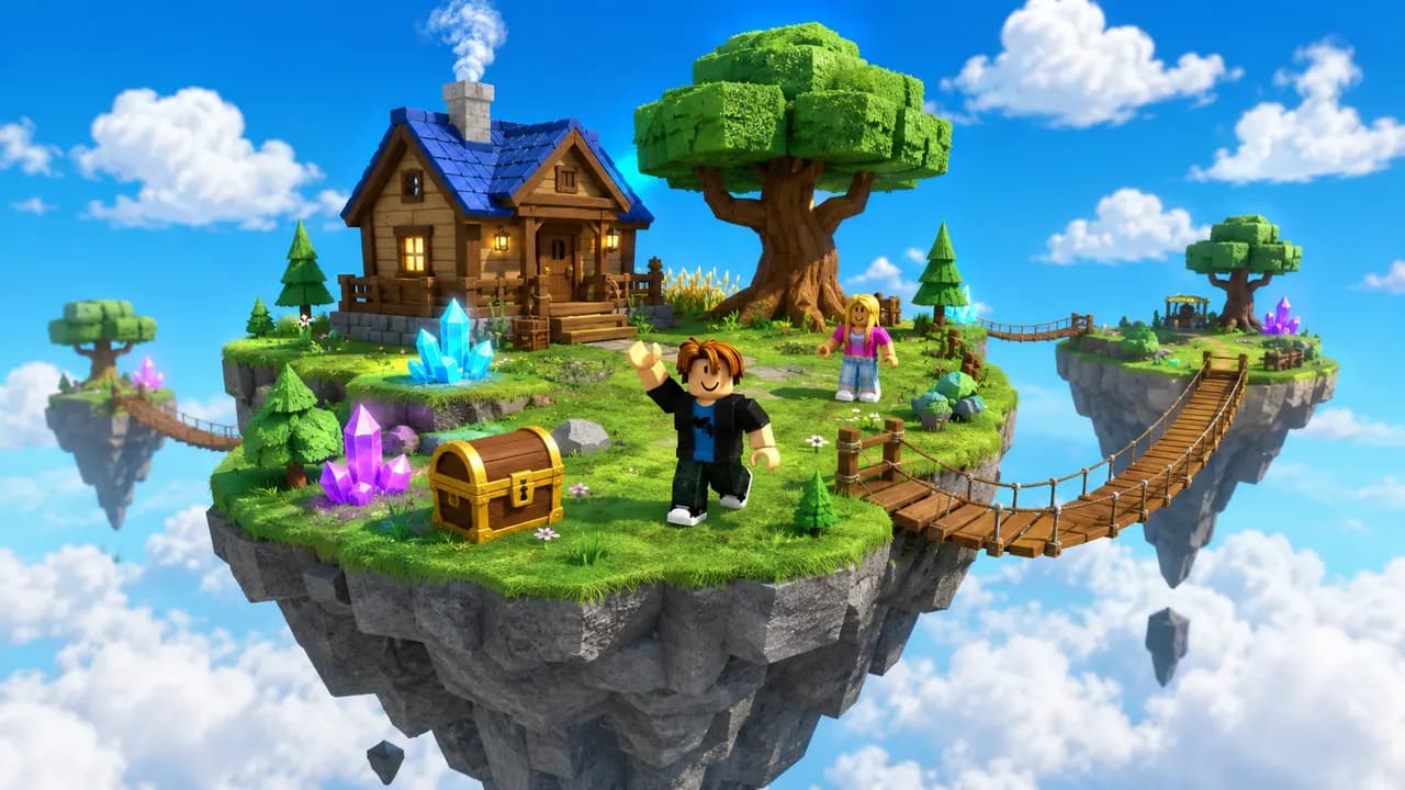 A Roblox world generated from a written prompt